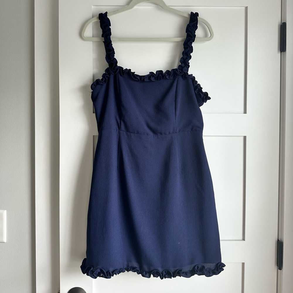 superdown Navy Ruffle Mini Dress - Picture 4 of 7